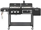 CosmoGrill Barbecue DUO Gas Grill + Charcoal Smoker Portable BBQ...