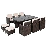 Outsunny Outdoor 11pc Rattan Garden Furniture Patio Dining Set...