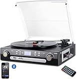 DIGITNOW! Vinyl Record Player, Bluetooth Turntable with Stereo...