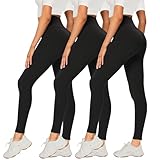 DDOBB 3 Pack Leggings for Women High Waisted Black Leggings Tummy...