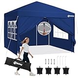 Sekey One-Touch Pop Up Gazebo with Sides 3m x 3m, Heavy Duty...