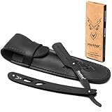 MARKHOR® Cut Throat Razor Kit, All Matte Black Straight Razor,...