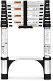 HBTower Telescopic Ladder 2.6M/8.5FT with Non-Slip Feet,...