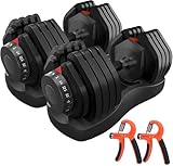HAKENO 2x24kg Pair Adjustable Dumbbell 15 Weight in 1 with Fast...