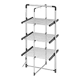 BLACK+DECKER 63099 3-Tier Heated Clothes Airer Aluminium, Cool...