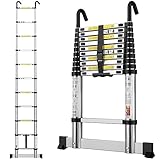 Telescopic Ladder 3.2M/10.5FT Aluminium Extension Loft Ladder...