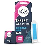 Veet Expert Cold Wax Strips, Hair Removal, Face, Sensitive Skin,...
