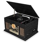 Record Player Vinyl Turntable with Speakers – USB MP3 Playback/...
