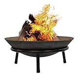Large Cast Iron Garden Fire Pit Basket Patio Heater Log Wood...