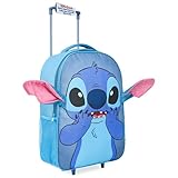 Disney Stitch Kids Suitcases on Wheels Foldable Trolley Bag Carry...