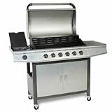 CosmoGrill Gas Barbecue 6+1 Pro Outdoor Grill BBQ (Silver)