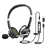Earbay USB Headset With Microphone For Laptop, PC Headphones With...