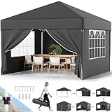Devoko Pop Up Gazebo with sides 3m x 3m，Gazebo Fully...