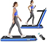 COSTWAY 2 in 1 Folding Treadmill, Under Desk Motorized Treadmill...