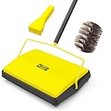 JEHONN Carpet Sweeper Manual with Horsehair, Non Electric Quite...