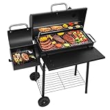 Offset Smoker BBQ Charcoal Grill: Outdoor Barrel Barbecue Oil...