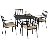 Outsunny 5 Pieces Garden Dining Set with Cushions, Outdoor Patio...