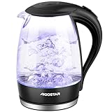 Aigostar Adam 30KHH - Glass Water Kettle with LED Lighting, 2200...