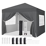Yaheetech Pop-Up Gazebo 3x3 with 4 Removable Side Panels,...
