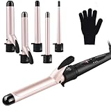 GEEDIAR Hair Curler - 5 in 1 Curling Wand Curling Tongs with 5...