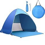 Kratax Pop Up Beach Tent for 1-3 Person Rated UPF 50+ for UV Sun...