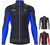 FDX Men’s Thermodream Winter Cycling Jersey Long Sleeve, Water...