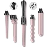 Hair Curling Wand Iron Tongs, 5 in 1 Hair Curler for Long Hair...