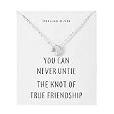 Philip Jones Sterling Silver Friendship Quote Knot Necklace