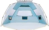 WolfWise 4-5 Person Easy Up Beach Tent UPF 50+ Instant Sun...