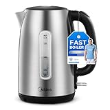 Midea Electric Kettle 3000W Fast Boil 1.7L Stainless Steel Kettle...