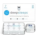 Deep Sleeps Silicone Ear Plugs for Sleeping, 7 Pairs - 27dB Sleep...