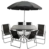 Samuel ALEXANDER 6 Person Garden Furniture Sets With Parasol...