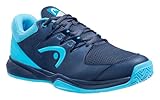 HEAD Men's Grid Squash Shoe, Dark Blue Aqua, 10 UK
