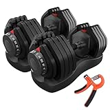HAKENO 2x24kg Pair Adjustable Dumbbell 15 Weight in 1 with Fast...