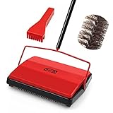 JEHONN Carpet Floor Sweeper Manual with Horsehair, Non Electric...