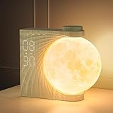RETEYUNG Rotating Moon Lamp with Wake up Light, Sunrise Alarm...