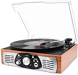 1 BY ONE Belt-Drive 3-Speed Stereo Turntable with Built in...