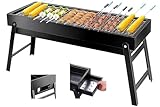 Portable Folding Charcoal BBQ Grill – 24' Outdoor Tabletop...