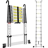 Exleiter Extendable Telescopic Ladder 3.8M, Aluminium Telescoping...