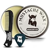 Striking Viking Moustache & Beard Wax and Comb Kit - Strong Hold...