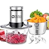 Kitchen in the box Food Processors, 2L+2L 400W Electric Meat...