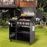 Mini Gas 4 Burner BBQ Outdoor Kitchen Style Gas Grill and Side...