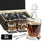 Whiskey Stones Gift Set for Men & Women - Whiskey Decanter, 2...