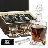 Whiskey Stones Gift Set for Men & Women - Whiskey Decanter, 2...