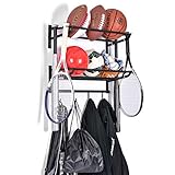 SOUL HAND Wall Mounted 2 Tiers Adjustable Sports Ball Rack...