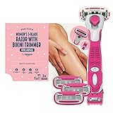 by Amazon Women's 5 Blade Razor with 3-in-1 Trimmer + 3 refillls,...