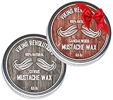 Viking Revolution Mustache Wax 2 Pack - Beard Wax & Moustache Wax...