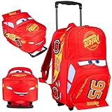 Disney Cars Suitcase Kids Trolley Backpack Wheeled Travel Bag...