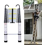 Telescopic Ladder 6.2m with Detachable Hooks & Extendable Steps,...