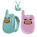 QNIGLO Rechargeable Kids Walkie-Talkies with FM Radio, 2 Miles...
